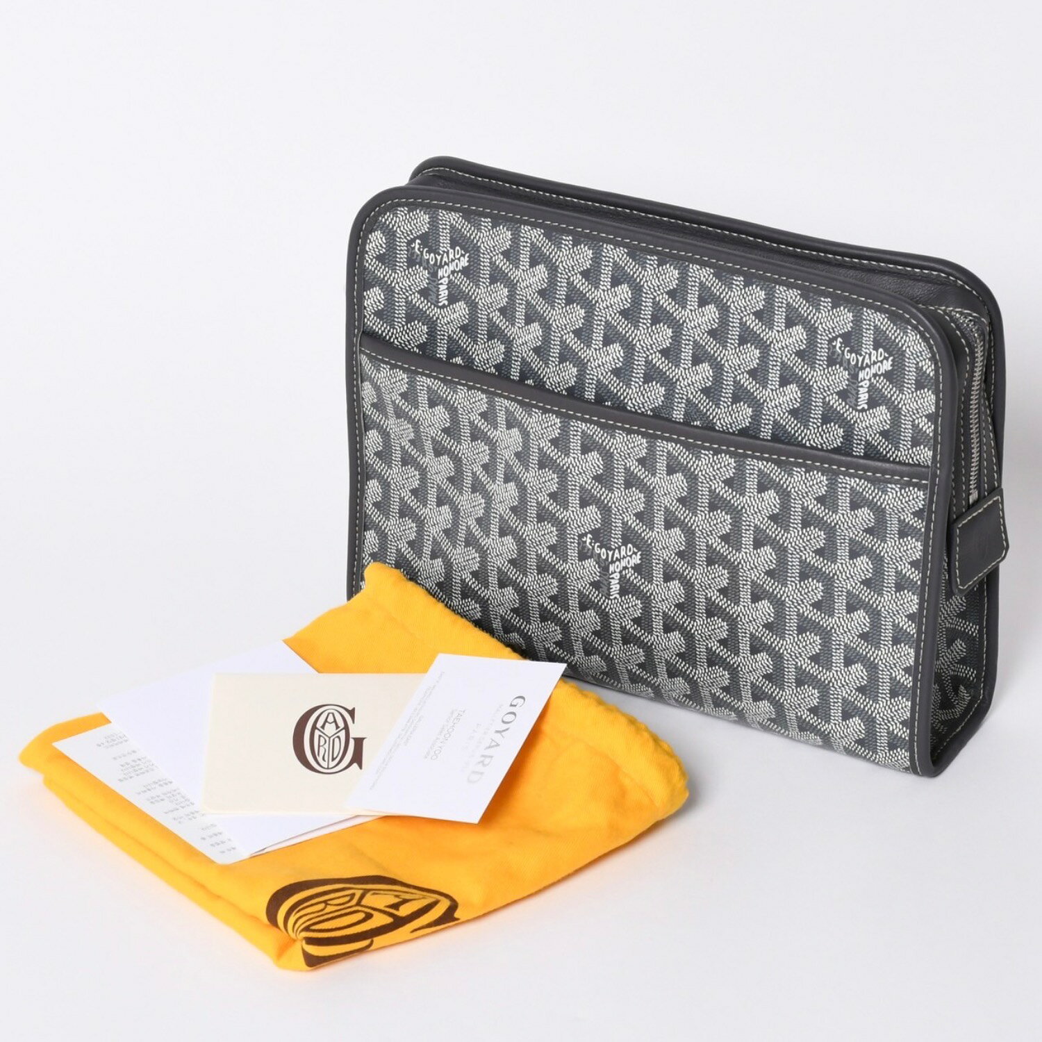 GOYARD - 新品未使用 ゴヤール GOYARD バッグ ポーチ ジュバンス Jouvence グレー/PVC/レザー シルバー金具 4a001259
