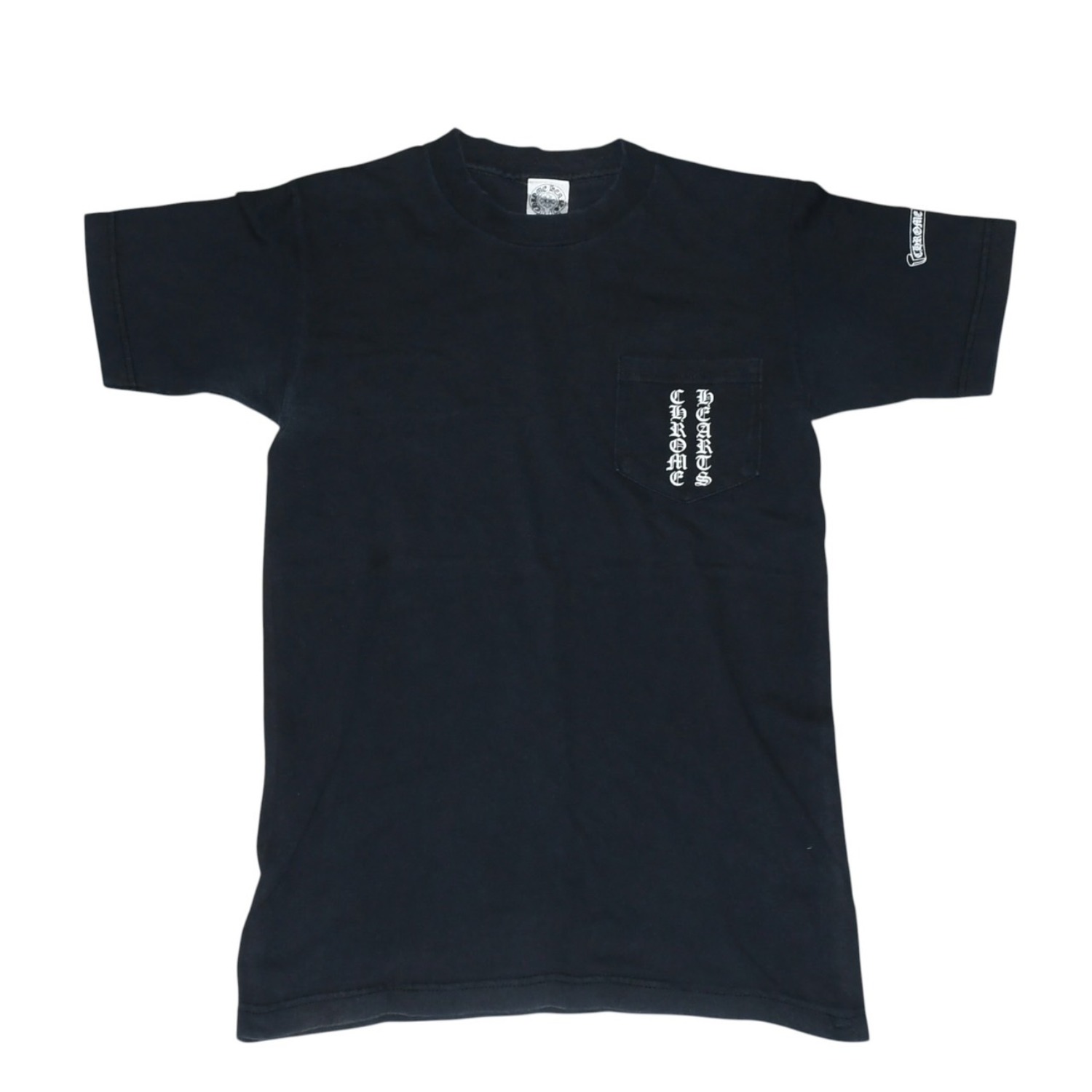CHROME HEARTS クロムハーツ 半袖Tシャツ サイズS オールドイングリッシュロゴ スクロールラベル ブラック 美品 中古 4a001533