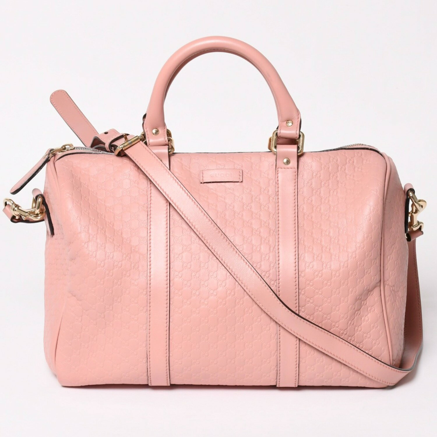 gucci///////////////\' - 極美品 GUCCI グッチ ショルダーバッグ ミニボストン 2WAY マイクログッチシマ ピンク シマレザー 449646 中古 4a003451