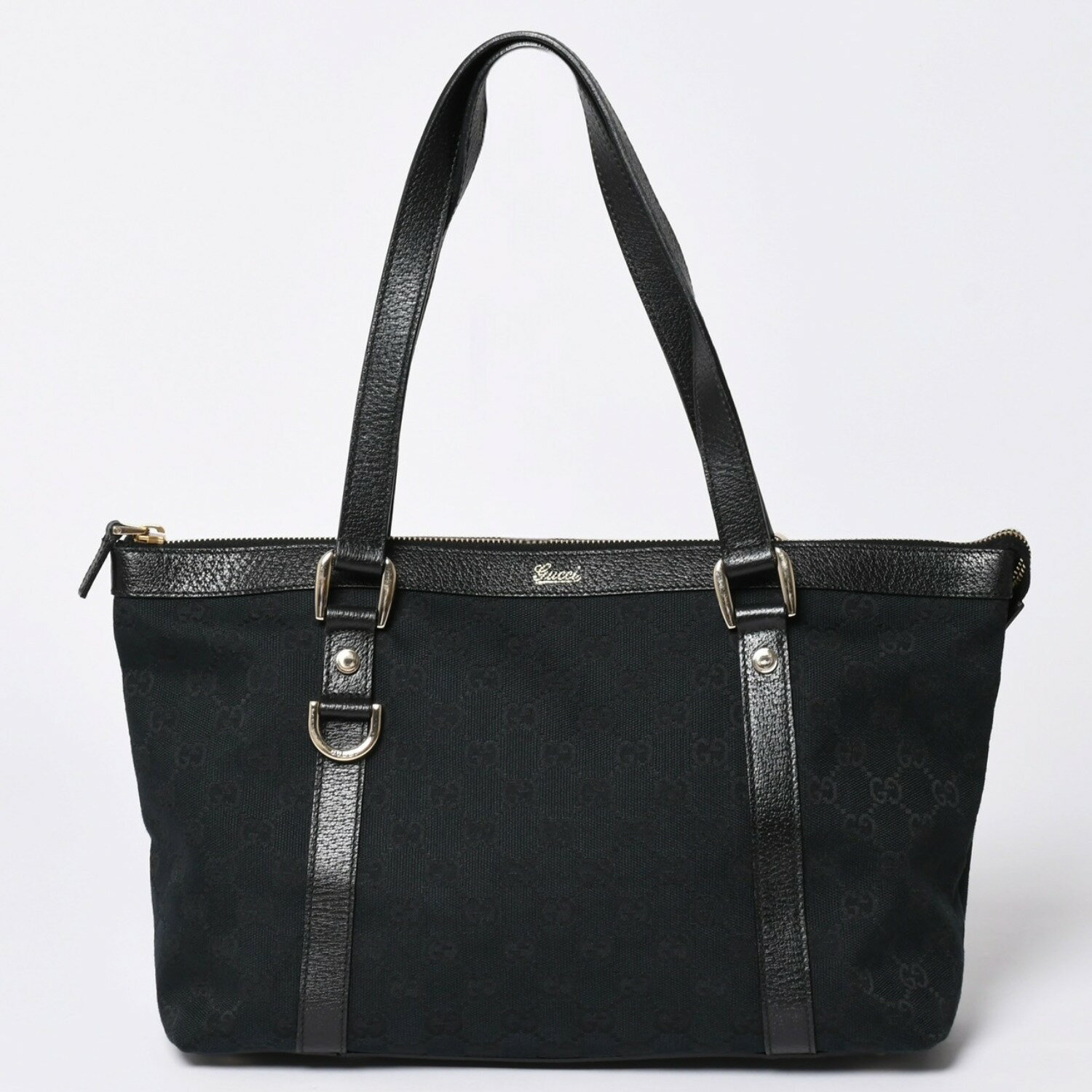 gucci///////////////\\\\\\\\\\\\\\\\\\\\\\\\\\\\\\\\\\\\\\\\\\\\\\\\\\\\\\\\\\\\\\\' - 極美品 GUCCI グッチ アビーラインGGキャンバストートバッグ ブラック ハンドバッグ Dリング レザー 141470 213317 ゴールド金具 中古 4a002066