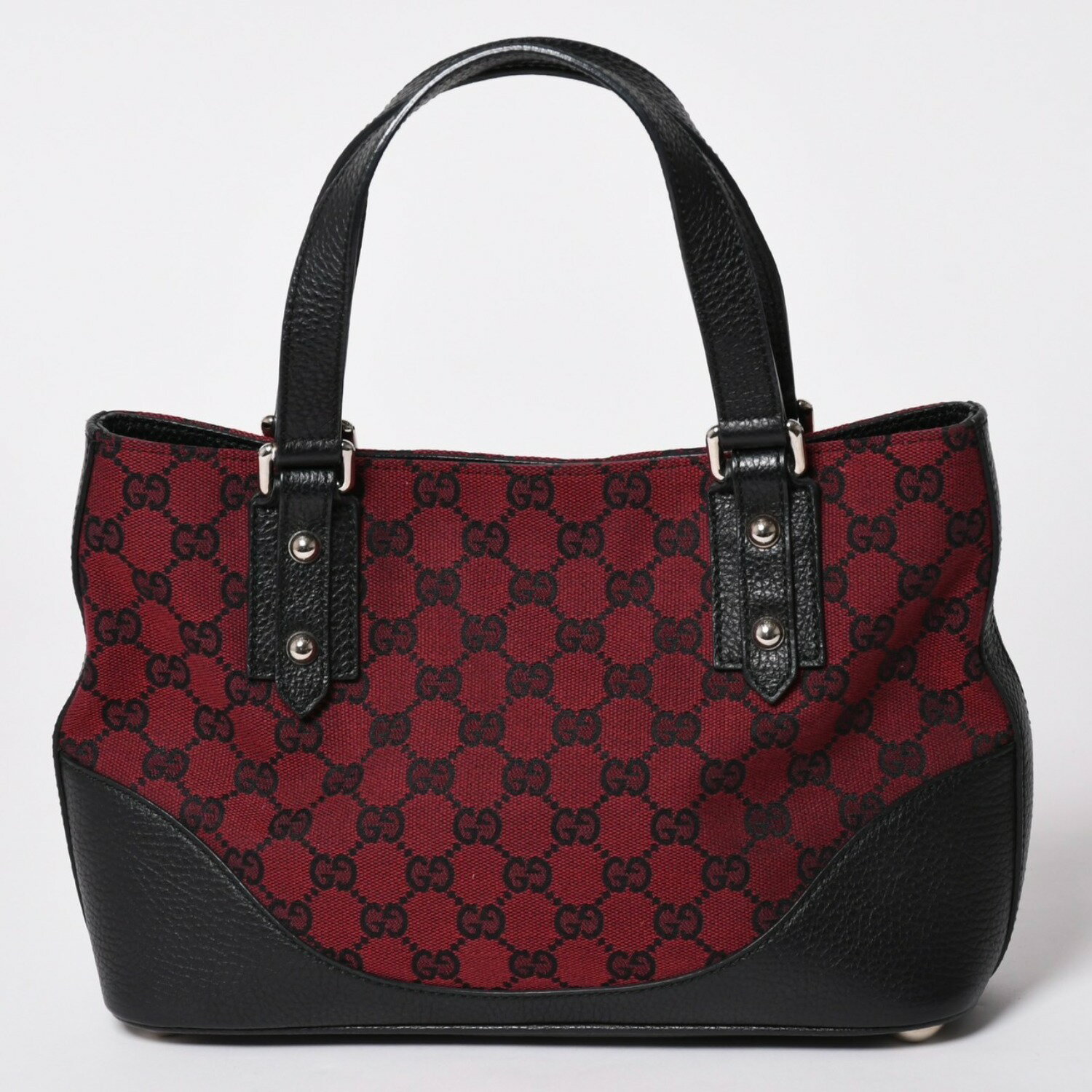 gucci///////////////\\\\\\\\\\\\\\\\\\\\\\\\\\\\\\\\\\\\\\\\\\\\\\\\\\\\\\\\\\\\\\\' - 極美品 GUCCI グッチ ハンドバッグ ワインレッド ブラック 272392 GGキャンバス シルバー金具 中古 4a002082