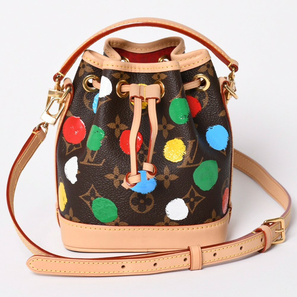 LOUIS VUITTON - 新品同様 LOUIS VUITTON ルイヴィトン 草間彌生コラボ ショルダーバッグ モノグラム ナノノエ M81863 ブラウン 中古 4a002388