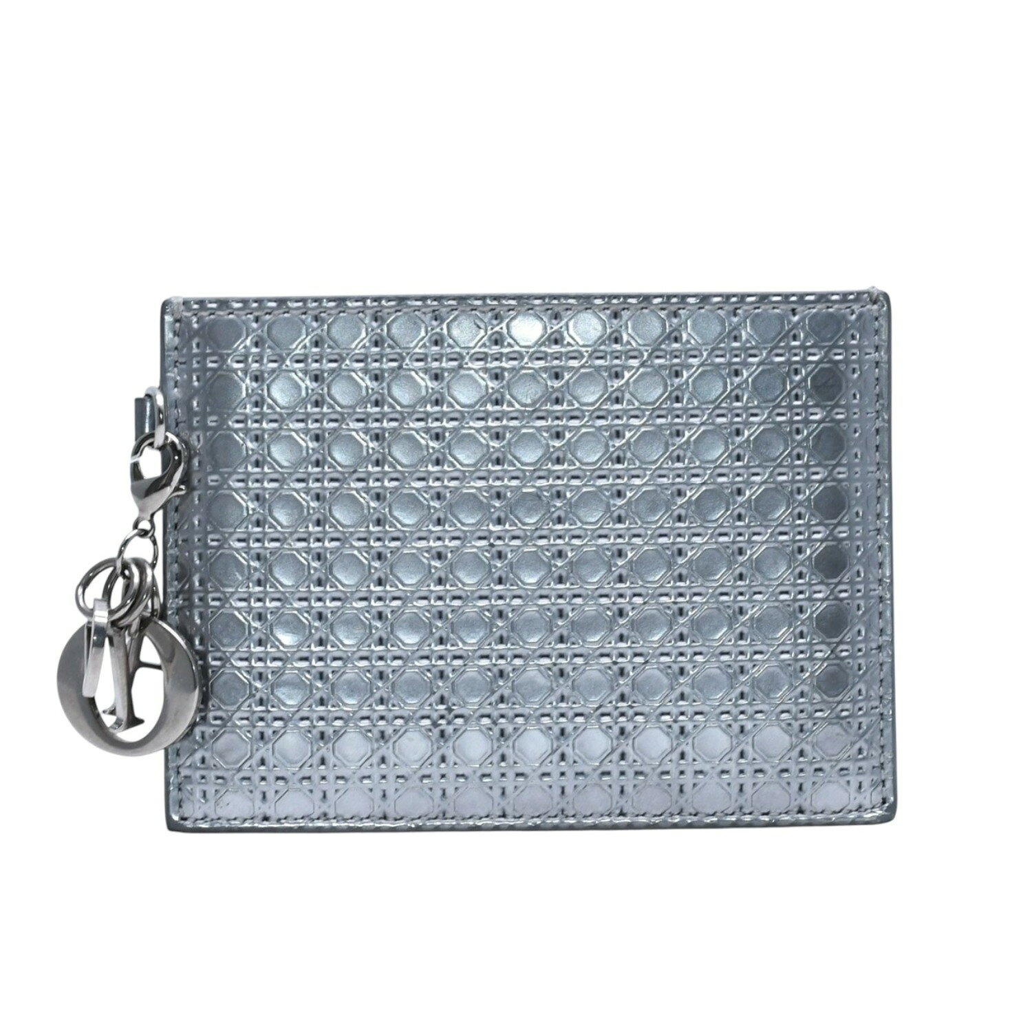 乐天商城 - CHRISTIAN DIOR クリスチャンディオール カードケース 名刺入れ メタリック グレー シルバー金具 24-MA-0145 美品 中古 4a002782
