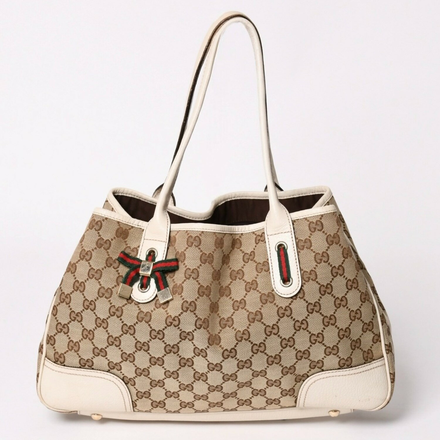 乐天商城 - GUCCI グッチ トートバッグ ハンドバッグ アイボリー ホワイト シェリーライン 163805 美品 中古 4a002499