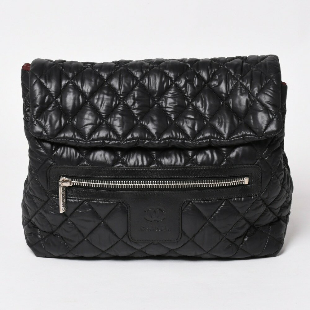 極美品 CHANEL シャネル コココクーン リュック デイパック 13番台 イタリア製 レザー ブラック シルバー金具 中古 4a003535(4.0)