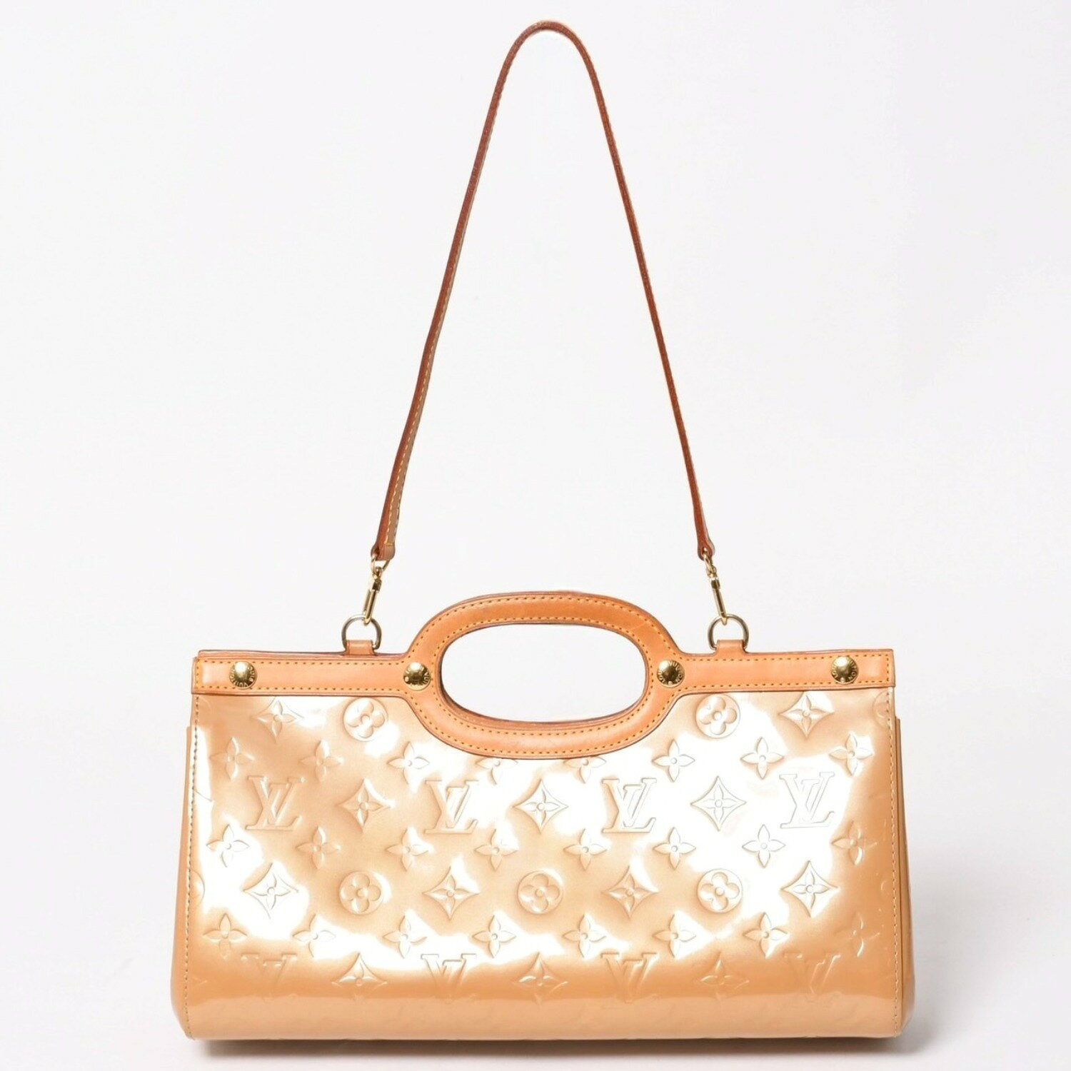 Rakuten - 極美品 LOUIS VUITTON ルイヴィトン ロクスバリー ドライブ 2WAYバッグ M91372 モノグラム ヴェルニ ベージュ ゴールド金具 中古 4a003473