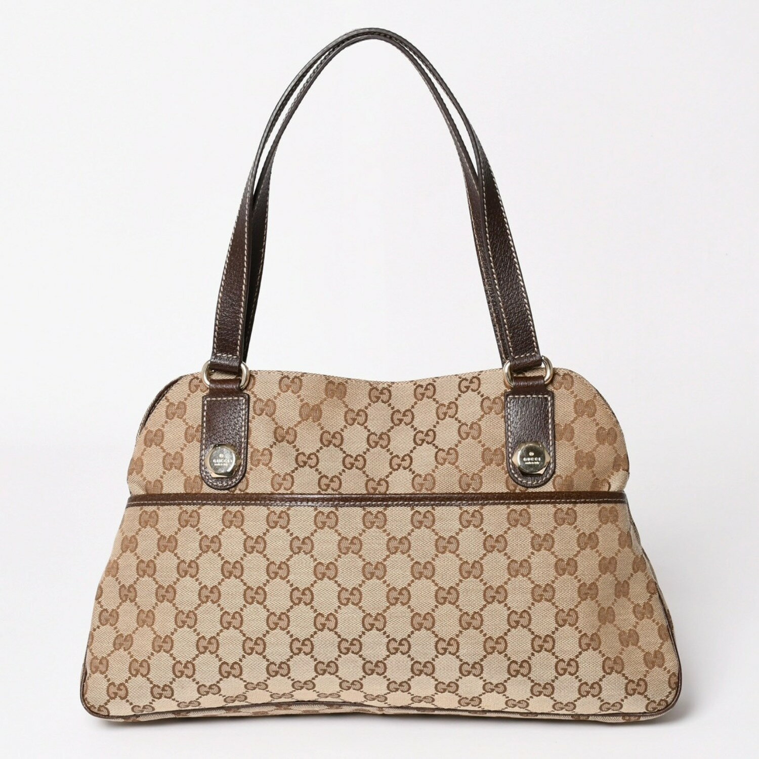 gucci///////////////\\\' - 極美品 GUCCI グッチ GGキャンバス ショルダーバッグ ベージュ ブラウン ゴールド金具 163238 中古 4a003447