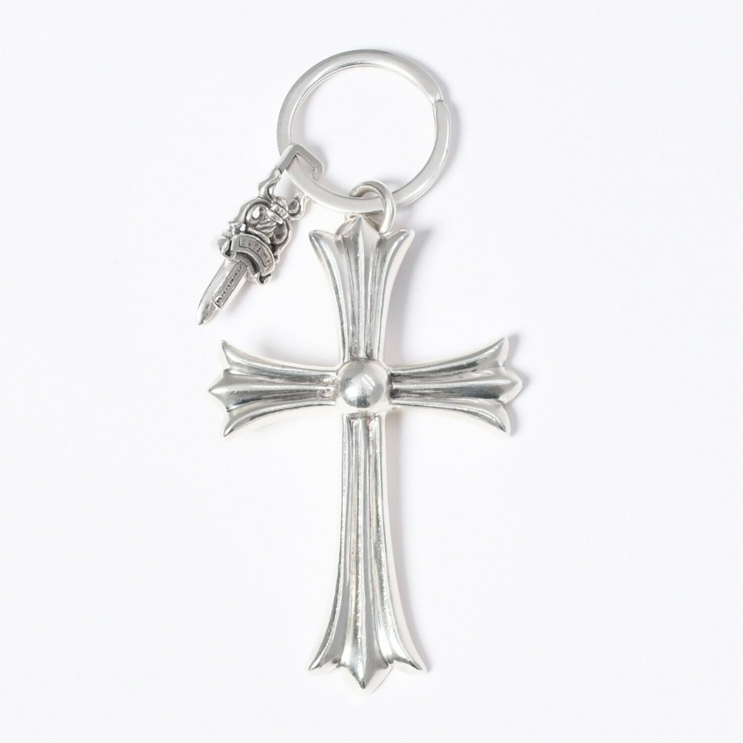 樂天商城 - CHROME HEARTS クロムハーツ ラージCHクロスキーリングウィズダガーキーリング チャーム ペンダントトップ シルバー925 アクセサリー 重量55.2g 美品 中古 4a001133