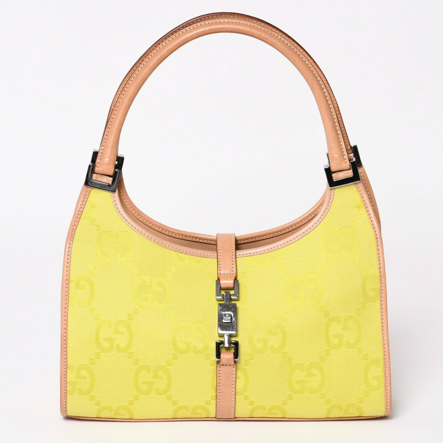 乐天商城 - GUCCI グッチ ジャンボGG ジャッキー ホーボーバッグ GGキャンバス ハンドバッグ ライム ベージュ 三日月型 002 1068 美品 中古 4a003448