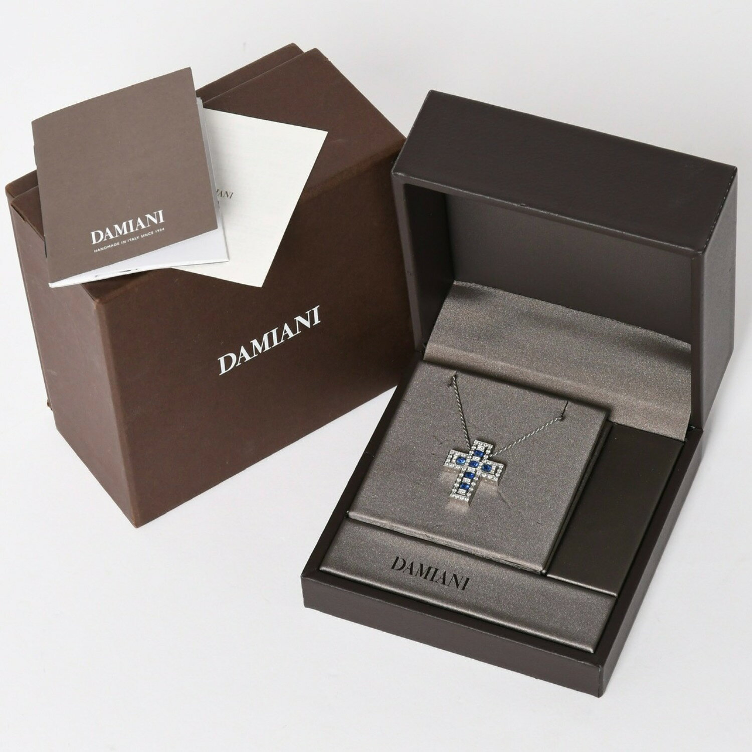 極美品 DAMIANI ダミアーニ Belle Epoque ベル エポック ネックレス ジュエリー 18KWG サファイヤ パヴェダイヤ 中古 4a004406