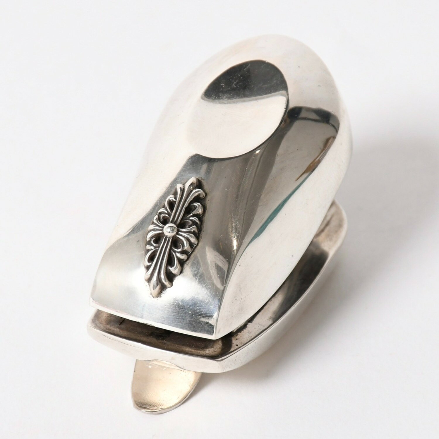 極美品 CHROME HEARTS クロムハーツ FLORAL CROSS STAPLER フローラルクロス ホッチキス 重量約156.58g スターリングシルバー 中古 4a005188