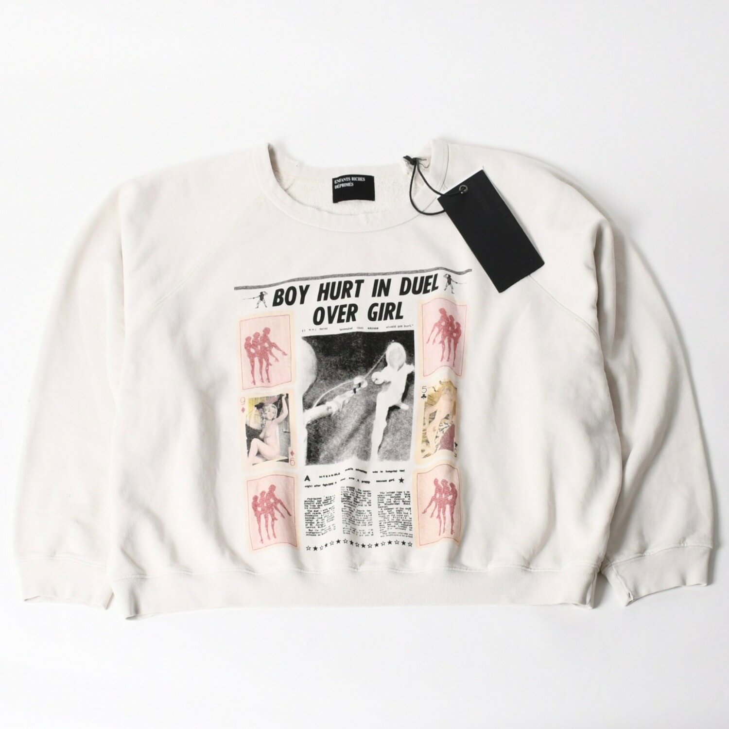 商品詳細 【商品名】 新品未使用 Enfants Riches Déprimés アンファン リッシュ デプリメ BOY HURT IN DUEL RAGLAN CREWNECK スウェット 02-0528 XXL 中古 4a005525 【ブランド】 Enfants Riches Déprimés【アイテム】 スウェット【カラー】 アイボリー【素材】 コットン x 100％【シリーズ】 26SS 【モデル】 BOY HURT IN DUEL RAGLAN CREWNECK 【サイズ】 表記サイズ：EU XXL着丈：約59.5cm身幅：約80cm裄丈：約86cm 【付属品】 ・タグ有り 【商品の説明】 Enfants Riches Déprimés ボーイ ハート イン デュエル ラグランクルーネック スウェットシャツです。 前後にプリントされたエッジの効いたグラフィックが、ブランドらしいダークでアヴァンギャルドな世界観を放ちます。独自のウォッシュ加工を施した「Worn White」ボディ。長年着込んだようなリアルな風合いとクラックプリントが魅力のアイテムです。【商品の状態】 S：新品未使用品。汚れ＆ダメージなし。 【コンディション詳細】 新品未使用品です。 【コンディション（状態ランク）】 S 【取扱店舗】 CASANOVA VINTAGE 銀座店 PICK UP BRAND BALENCIAGA BOTTEGA VENETA BURBERRY Cartier CELINE CHANEL Chrome Hearts DOLCE&GABBANA Dior FENDI Goyard GUCCI HERMES LOEWE LOUIS VUITTON MIU MIU PRADA Salvatore Ferragamo Tiffany & Co. VERSACE商品詳細 商品名 新品未使用 Enfants Riches Déprimés アンファン リッシュ デプリメ BOY HURT IN DUEL RAGLAN CREWNECK スウェット 02-0528 XXL 中古 4a005525 アイテム スウェット カラー アイボリー 素材 コットン 品番 02-0528 シリーズ 26SS モデル BOY HURT IN DUEL RAGLAN CREWNECK サイズ 表記サイズ：EU XXL表記サイズ：着丈：約59.5cm身幅：約80cm裄丈：約86cm 付属品 タグ有り 商品の説明 Enfants Riches Déprimés ボーイ ハート イン デュエル ラグランクルーネック スウェットシャツです。 前後にプリントされたエッジの効いたグラフィックが、ブランドらしいダークでアヴァンギャルドな世界観を放ちます。独自のウォッシュ加工を施した「Worn White」ボディ。長年着込んだようなリアルな風合いとクラックプリントが魅力のアイテムです。 商品の状態 S：新品未使用品。汚れ＆ダメージなし。新品未使用品です。 コンディション（状態ランク） 取扱店舗 CASANOVA VINTAGE 銀座店 PICK UP BRAND BALENCIAGA BOTTEGA VENETA BURBERRY Cartier CELINE CHANEL Chrome Hearts DOLCE&GABBANA Dior FENDI Goyard GUCCI HERMES LOEWE LOUIS VUITTON MIU MIU PRADA Salvatore Ferragamo Tiffany & Co. VERSACE