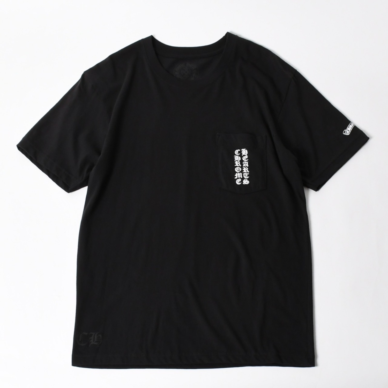 CHROME HEARTS クロムハーツ 大阪限定 ロゴ ポケットTシャツ 半袖 97729 コットン ブラック サイズL 美品 中古 4a005549