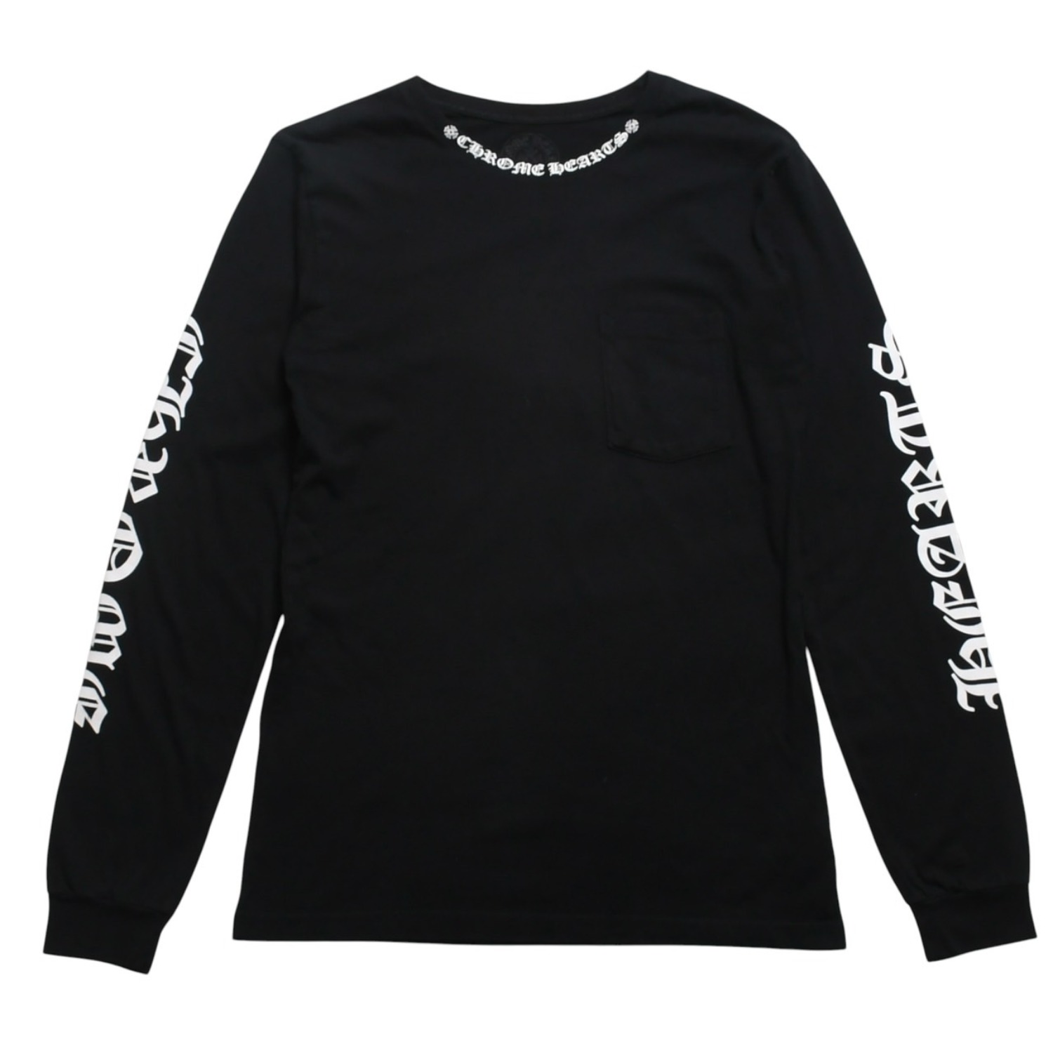 CHROME HEARTS クロムハーツロングスリーブTシャツ CHプラス ホースシュー スクロールラベル ブラック Mサイズ 美品 中古 4a005569