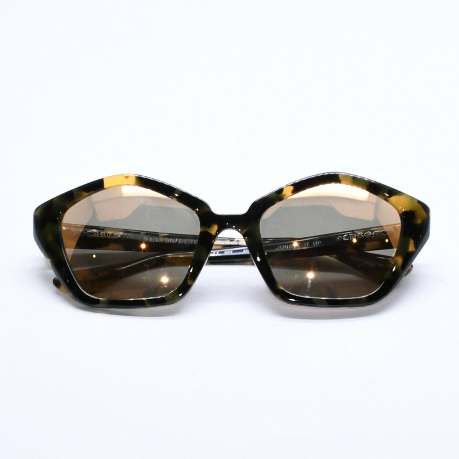 極美品 CHROME HEARTS クロムハーツ サングラス アイウェア JUNGLE IT UP ジャングル イット アップ サイズ51◻︎21 137 ブラック イエロー 中古 4a005946
