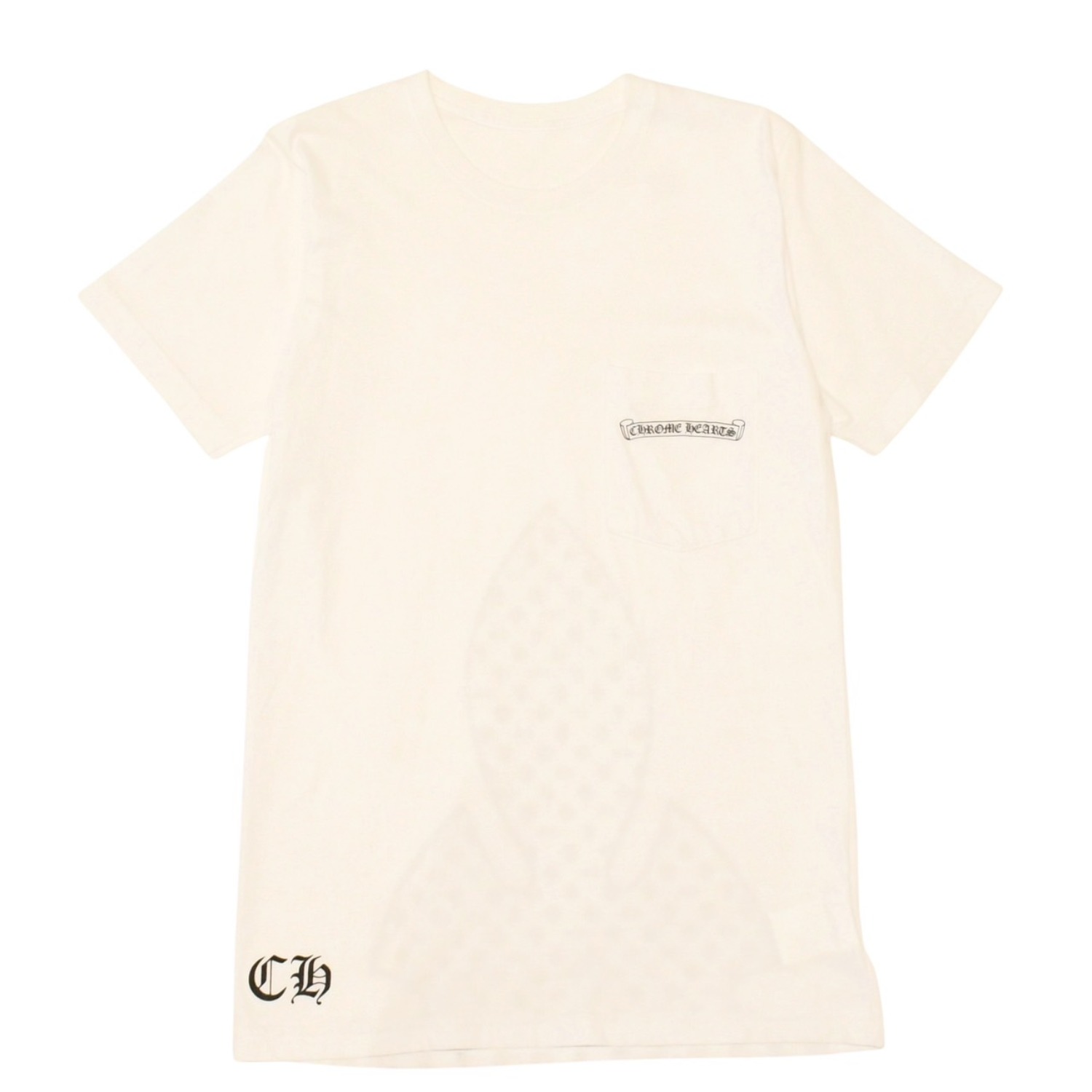 CHROME HEARTS クロムハーツ 半袖Tシャツ サイズS フレアニー BSフレア CHプラス ヴァインダガー ホワイト ブラック 美品 中古 4a006282