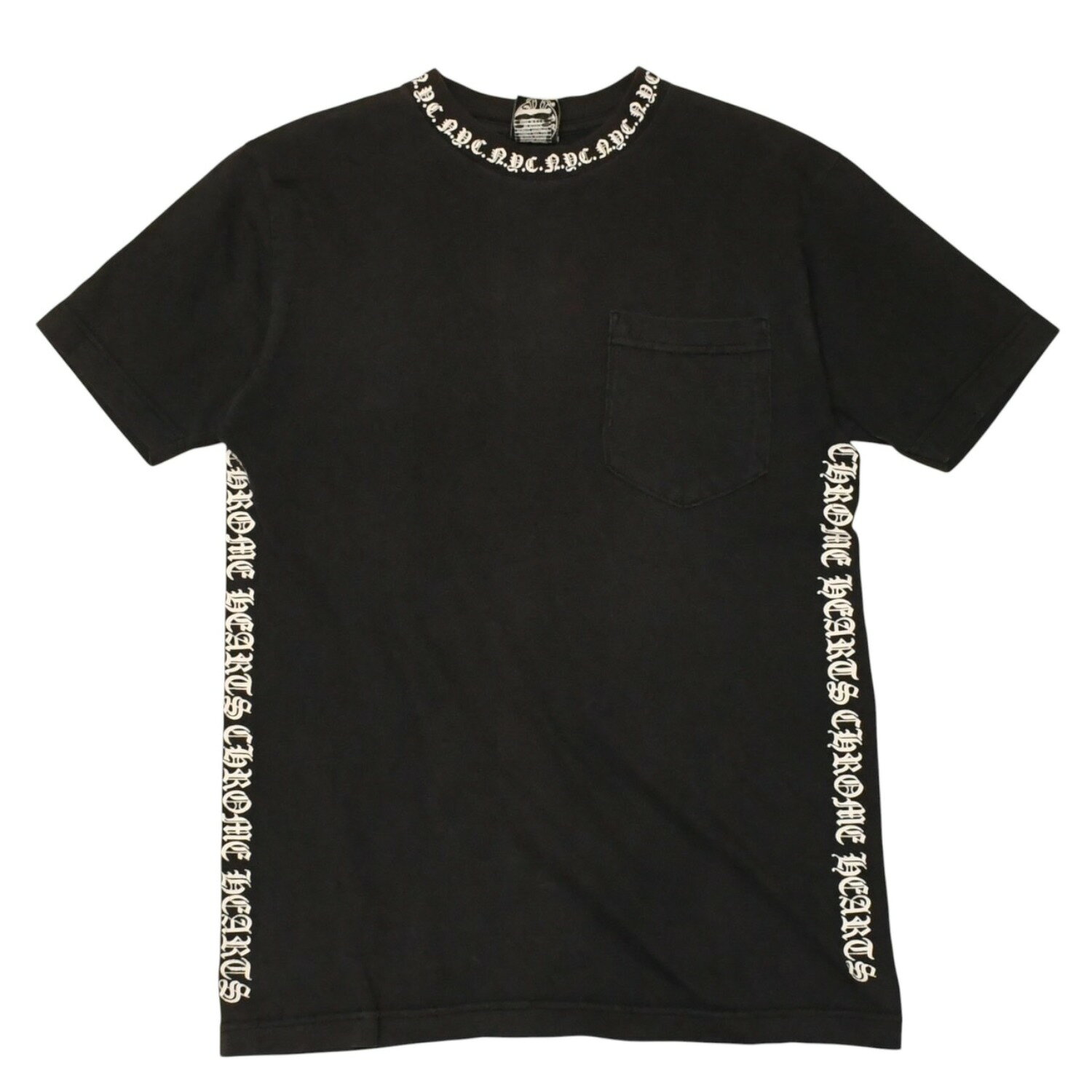 CHROME HEARTS クロムハーツ オールド 半袖Tシャツ サイズS NYC限定 オールドイングリッシュ ネックロゴ ブラック 美品 中古 4a006280