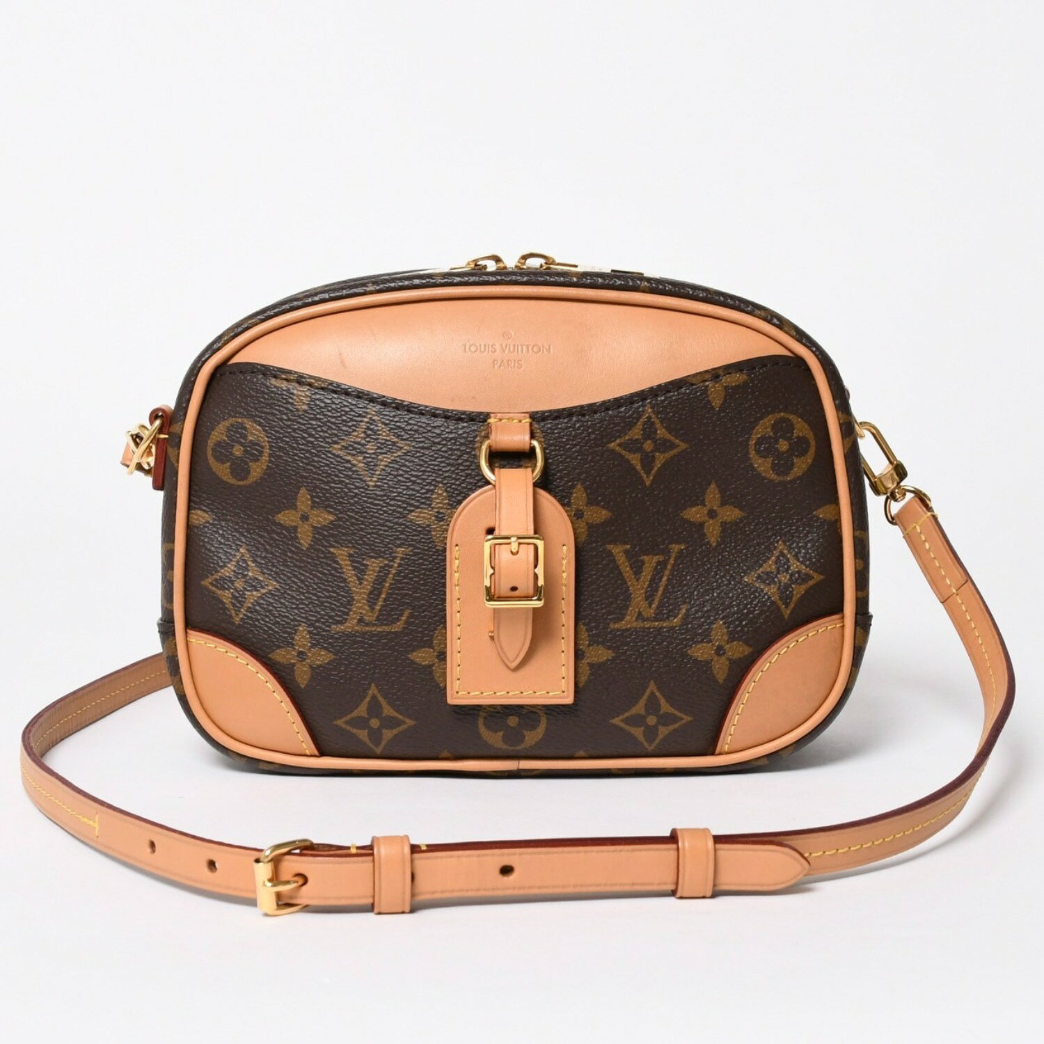 極美品 LOUIS VUITTON ルイヴィトン ドーヴィル MINI ショルダーバッグ M45528 モノグラムキャンバス DU4290 ブラウン ゴールド金具 中古 4a006934
