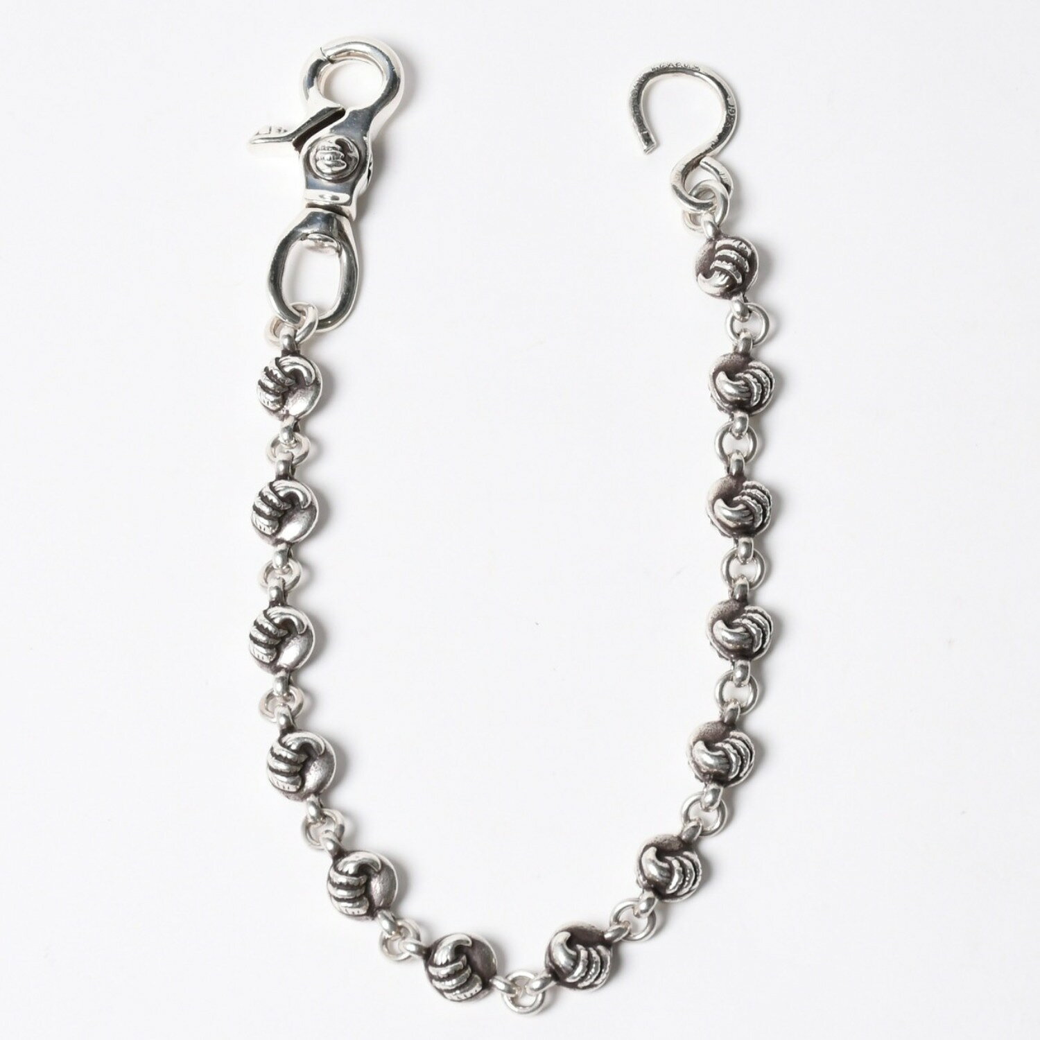 極美品 CHROME HEARTS クロムハーツ 1クリップ ショート #2クロウボール ウォレットチェーン 13リンク 重量約169.14g シルバー925 中古 4a007527