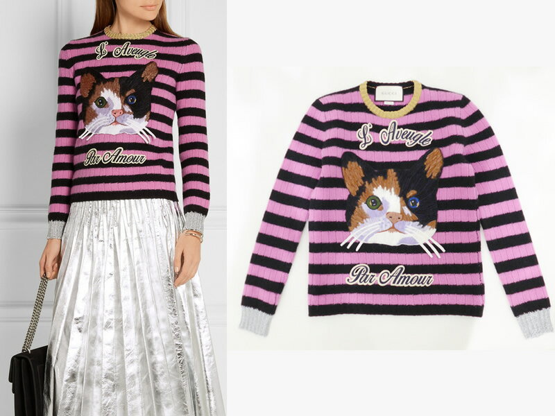 Used 送料無料 グッチ Gucci 16aw 新作 オンライン ミケーレ ねこ ボーダー カシミアニット Xs Warashibe Gucci グッチ ミケーレ ねこ ボーダー カシミアニット セーター 新作