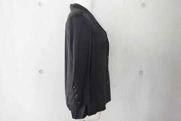 ◆[USED/中古]◆送料無料◆【美品】希少 CHANEL シャネル P03445V03506 ヴィンテージ パジャマシャツ シルク ブラウス 36 ブラック ココボタン 肩パッド入 美品 14674【RCP】【中古】