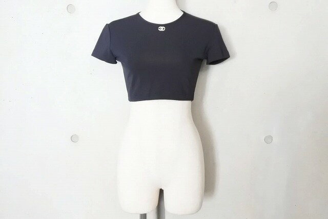 ◆[USED/中古]◆送料無料◆【美品】超希少 CHANEL シャネル 95年 ヴィンテージ クロップドTシャツ チビT ブラック 40 cropped shirt 美品 17587【RCP】【中古】