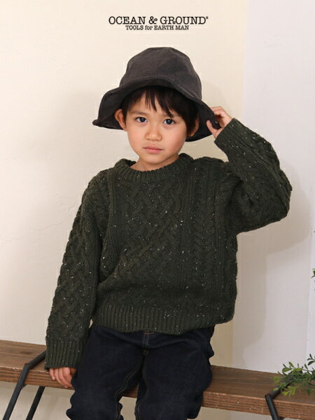 ☆半額セール☆アランセーター【ocean&ground オーシャンアンドグラウンド セーター ニット 18AW 子供服 トップス 90cm 100cm 110cm 120cm 130cm 140cm キッズ ジュニア 男の子 女の子　50セール】