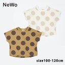 ☆30%OFFセール☆【2023春夏新作】ドットプリントTシャツ(100cm~120cm)【NeWo ネオ NEEDLE WORKS ニードルワークス キッズ ベビー 男の子 女の子 半袖 カジュアル シンプル アイボリー キャメル 100cm 110cm 120cm】