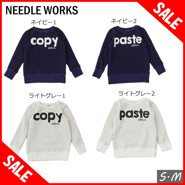 【50%OFF】【最終セール】COPY SWEAT SHIRT　コピースウェットシャツ【NEEDLE WORKS STANDARD ニードルワークススタンダード ジュニア トレーナー 18AW 子供服 トップス レディース 親子コーデ S M】