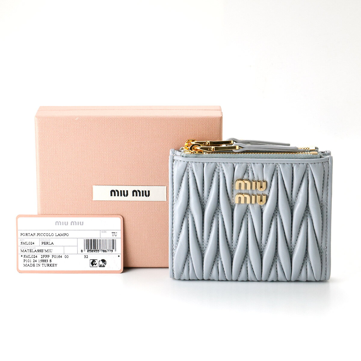 【P3倍】 MIUMIU ミュウミュウ 財布 5ML024 マトラッセ 二つ折財布 新品 ギフト ラ...