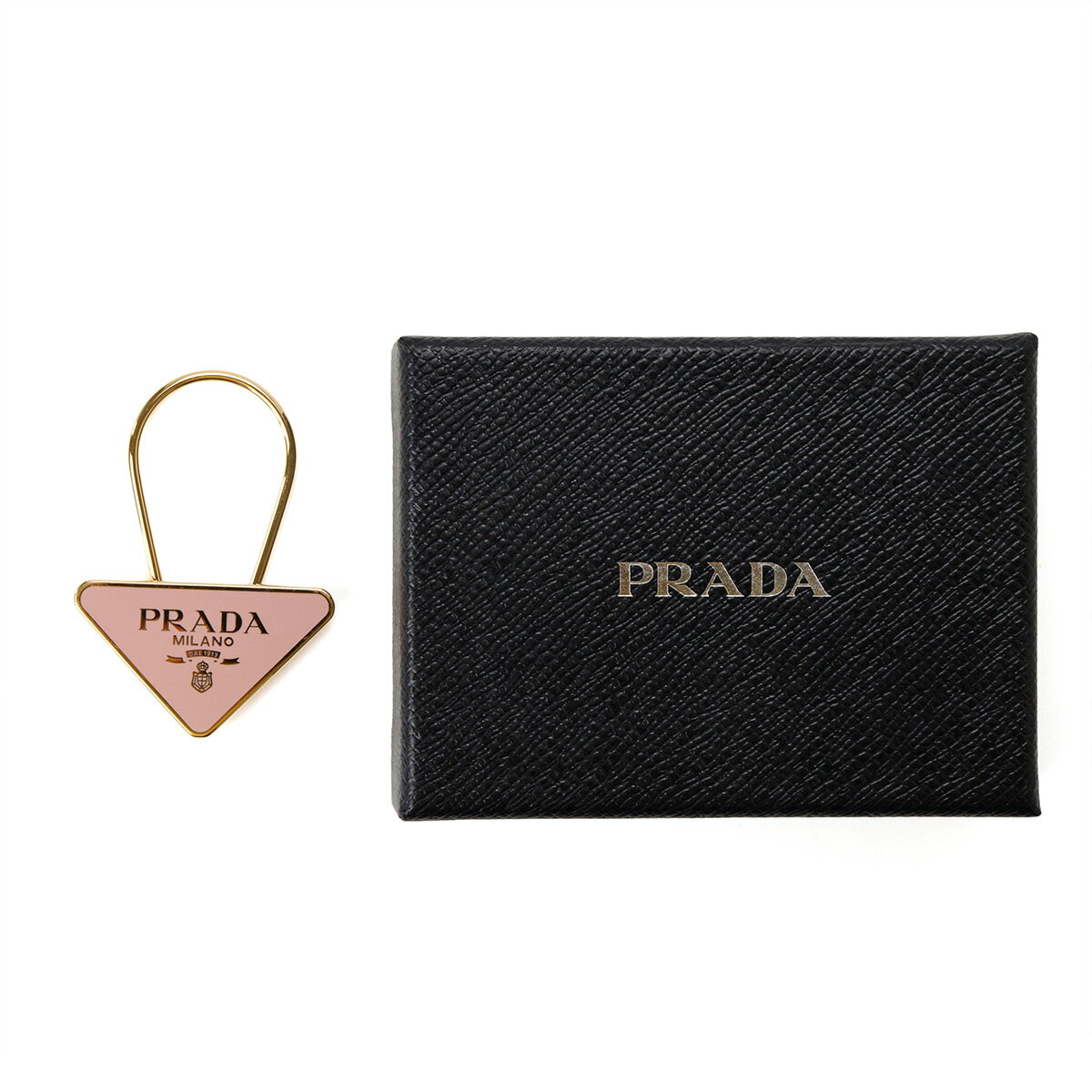 PRADA プラダ キーホルダー 三角プレート キーリング 1PS063 新品 ギフト ラッピン...