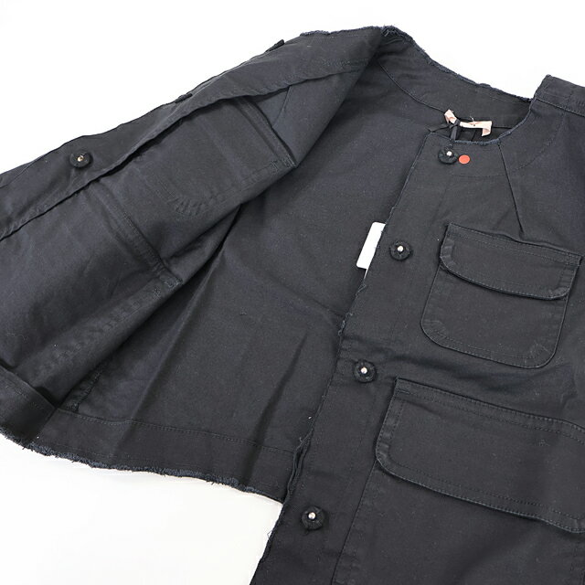 ヌメロ ヴェントゥーノ（N°21 KID）キッズ 訳あり ジャケット ブラック系 　ストーンボタンポイントノーカラージャケット （サイズ/8Y）*ad0002 3