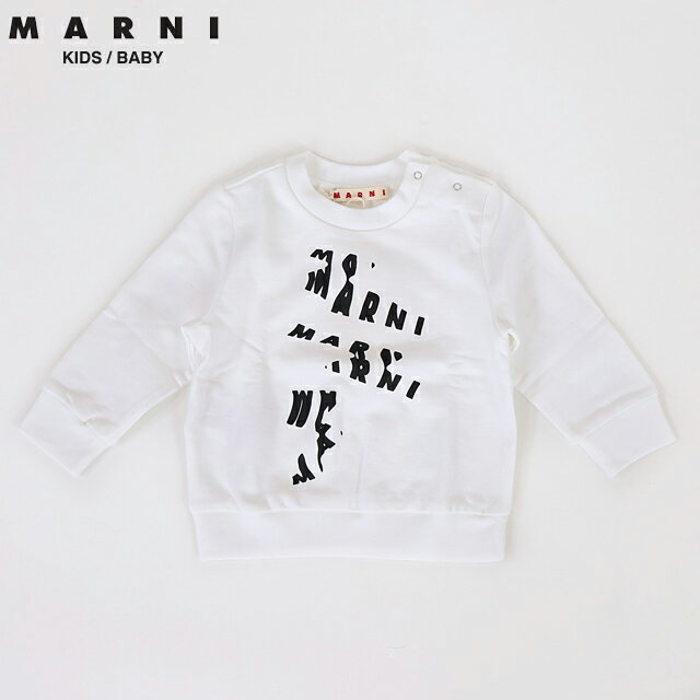 マルニ（MARNI KID）ベビー 訳あり スウェット・トレーナー ホワイト系 ロゴプリントトレーナー （サイズ/9M-12M）*ad0010