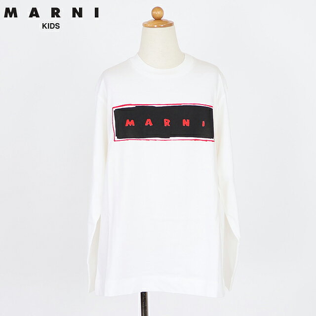 マルニ（MARNI KID）キッズ 訳あり Tシャツ ホワイト系 ロゴプリントロンT （サイズ/10Y/14Y）*ad0014