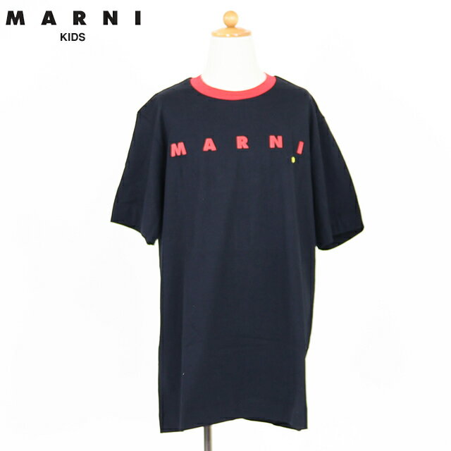 マルニ（MARNI KID）キッズ 訳あり Tシャツ ブラック系 ロゴプリントバイカラーTシャツ （サイズ/12Y）*ad0015