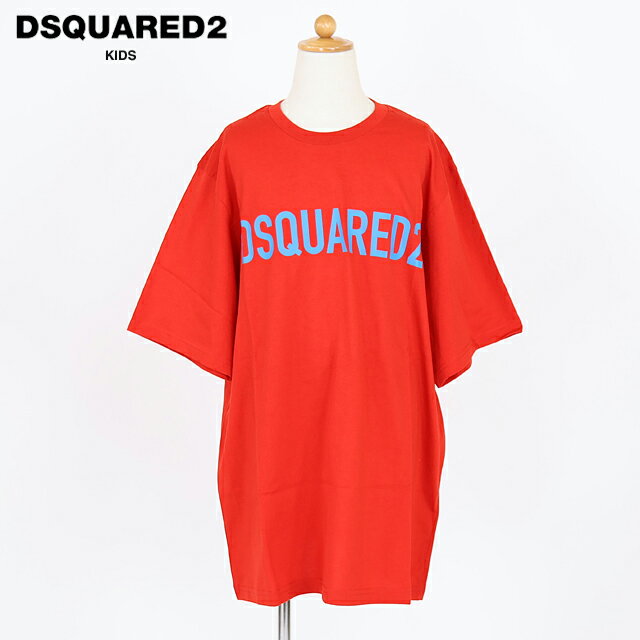 ディースクエアード（DSQUARED KID）キッズ 訳あり Tシャツ レッド系 ロゴバイカラープリントTシャツ （サイズ/16Y）*ad0017