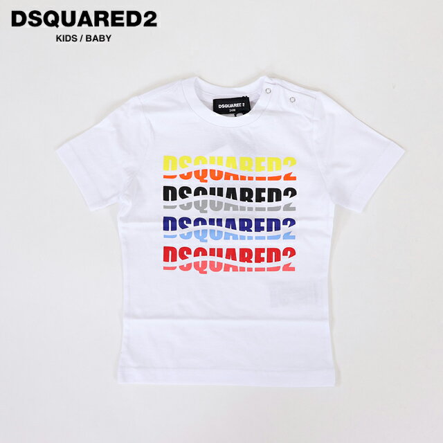 ディースクエアード（DSQUARED KID）ベビー 訳あり Tシャツ ホワイト系 　ロゴプリントTシャツ （サイズ/24M）*ad0018