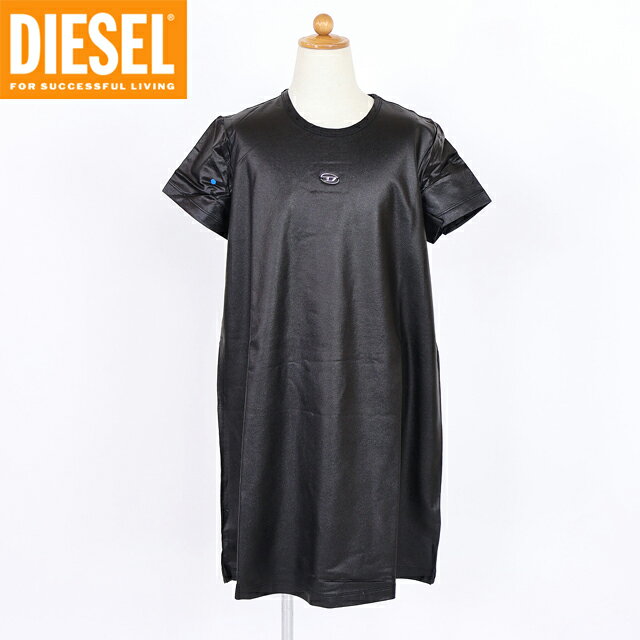 樂天商城 - ディーゼル（DIESEL JUNIOR）ジュニア 訳あり ワンピース ブラック系 DポイントAライン半袖ワンピース （サイズ/12Y）*ak0019