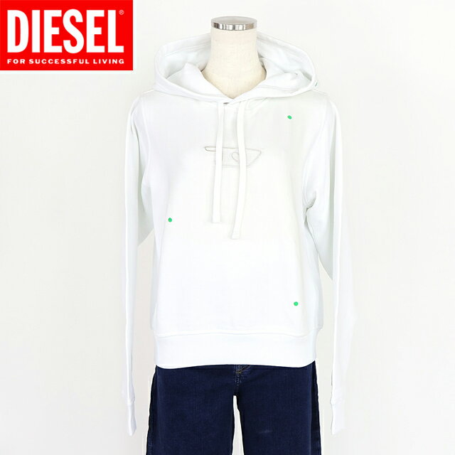 ディーゼル（DIESEL）レディース 訳あり プルオーバーパーカー ホワイト系 Dポイントフーディー （サイズ/XS） al0030