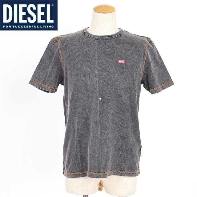 乐天商城 - ディーゼル（DIESEL）メンズ 訳あり Tシャツ 半袖 ブラック系 ロゴポイント半袖Tシャツ （サイズ/M）*am0067
