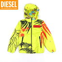 ディーゼル(DIESEL JUNIOR)ジュニア 訳あり パーカー イエロー系 植物柄 ジップアップ (サイズ/6Y)*bk0026