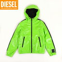ディーゼル(DIESEL JUNIOR)ジュニア 訳あり ジャケット グリーン系 ジップアップ フード付き (サイズ/10Y)*bk0029