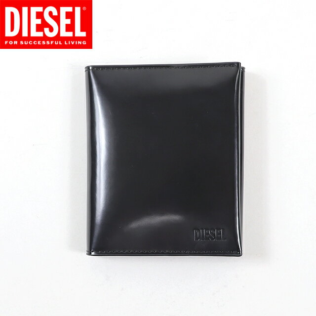 ディーゼル 革二つ折り財布 メンズ ディーゼル（DIESEL）レディース 訳あり 二つ折り財布（小銭入れあり） ブラック系 　三つ折り レザー使い （サイズ/UNI）*bl3037