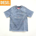 ディーゼル ジョグジーンズ（DIESEL JUNIOR JOGG JEANS）ジュニア 訳あり カットソー ブルー系 　胸にロゴプレート （サイズ/6Y）*ck0013