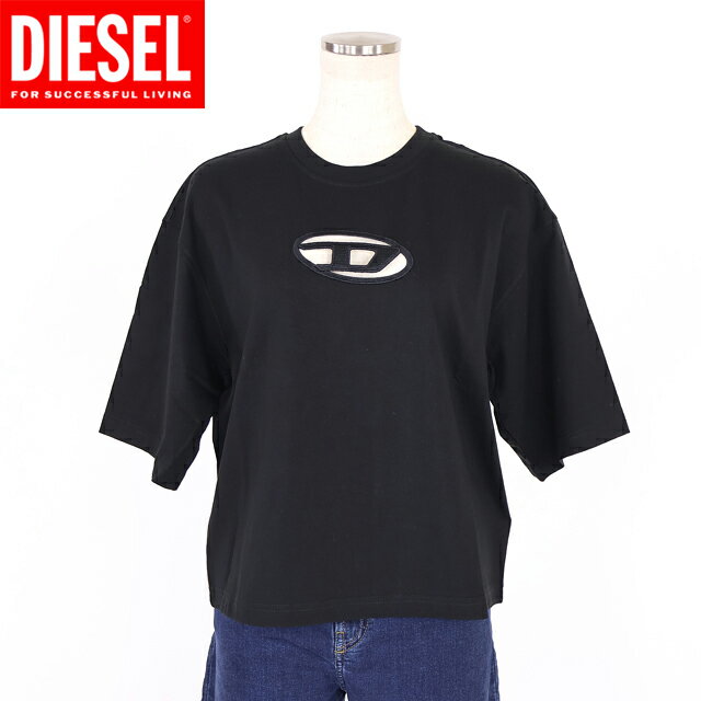 樂天商城 - ディーゼル（DIESEL）レディース 訳あり 半袖Tシャツ ブラック系 T-ROWY D刺繍カットアウト半袖Tシャツ （サイズ/XS/S）*cl0002
