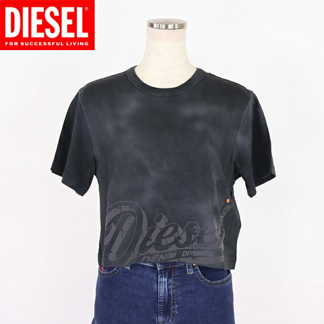 樂天商城 - ディーゼル（DIESEL）レディース 訳あり 半袖Tシャツ ブラック系 T-REG-CROPT　ロゴプリント半袖Tシャツ （サイズ/S）*cl0003