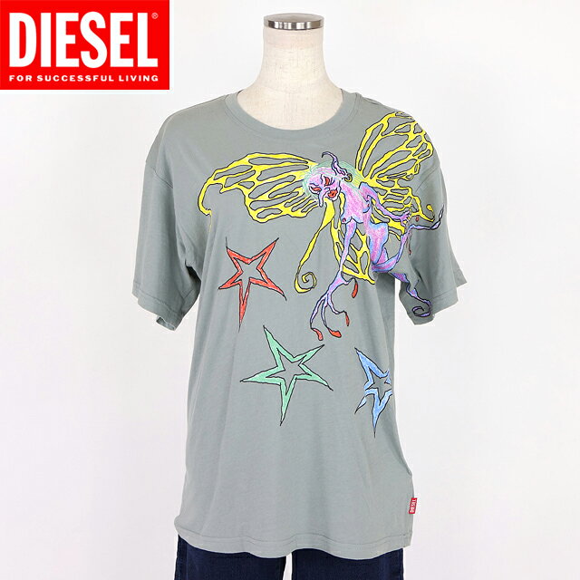 【¥19800】DIESEL Tシャツ ケミカルウォッシュグレー　レディースXL 楽天市場】diesel tシャツ（カラーグレー）（レディースファッション