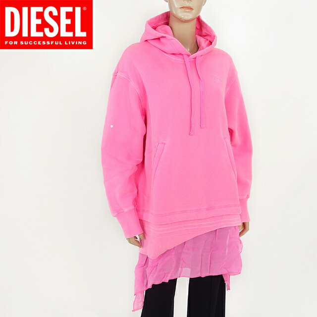 ディーゼル（DIESEL）レディース 訳あり ワンピース ミディアム ピンク系 　フード付き スカート生地切りかけ （サイズ/XXS）*cl0015