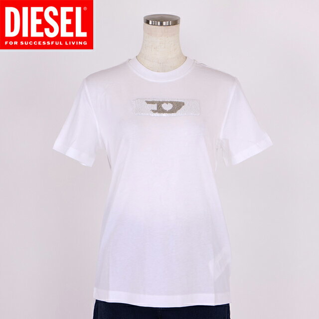 樂天商城 - ディーゼル（DIESEL）レディース 訳あり 半袖Tシャツ ホワイト系 T-REG　ロゴスパンコールポイント半袖Tシャツ （サイズ/S）*cl0020