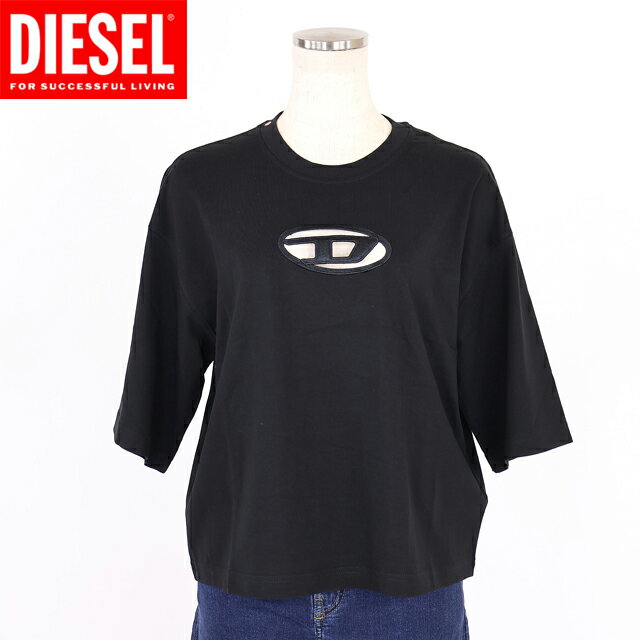 樂天商城 - ディーゼル（DIESEL）レディース 訳あり 半袖Tシャツ ブラック系 T-ROWY　D刺繍カットアウト半袖Tシャツ （サイズ/XS/S）*cl0030